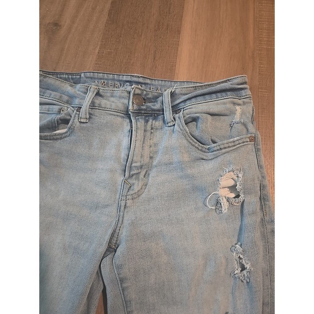 American Eagle Outfitters Skinny Light Blue Distressed Denim Jeans Women - Picture 4 of 16